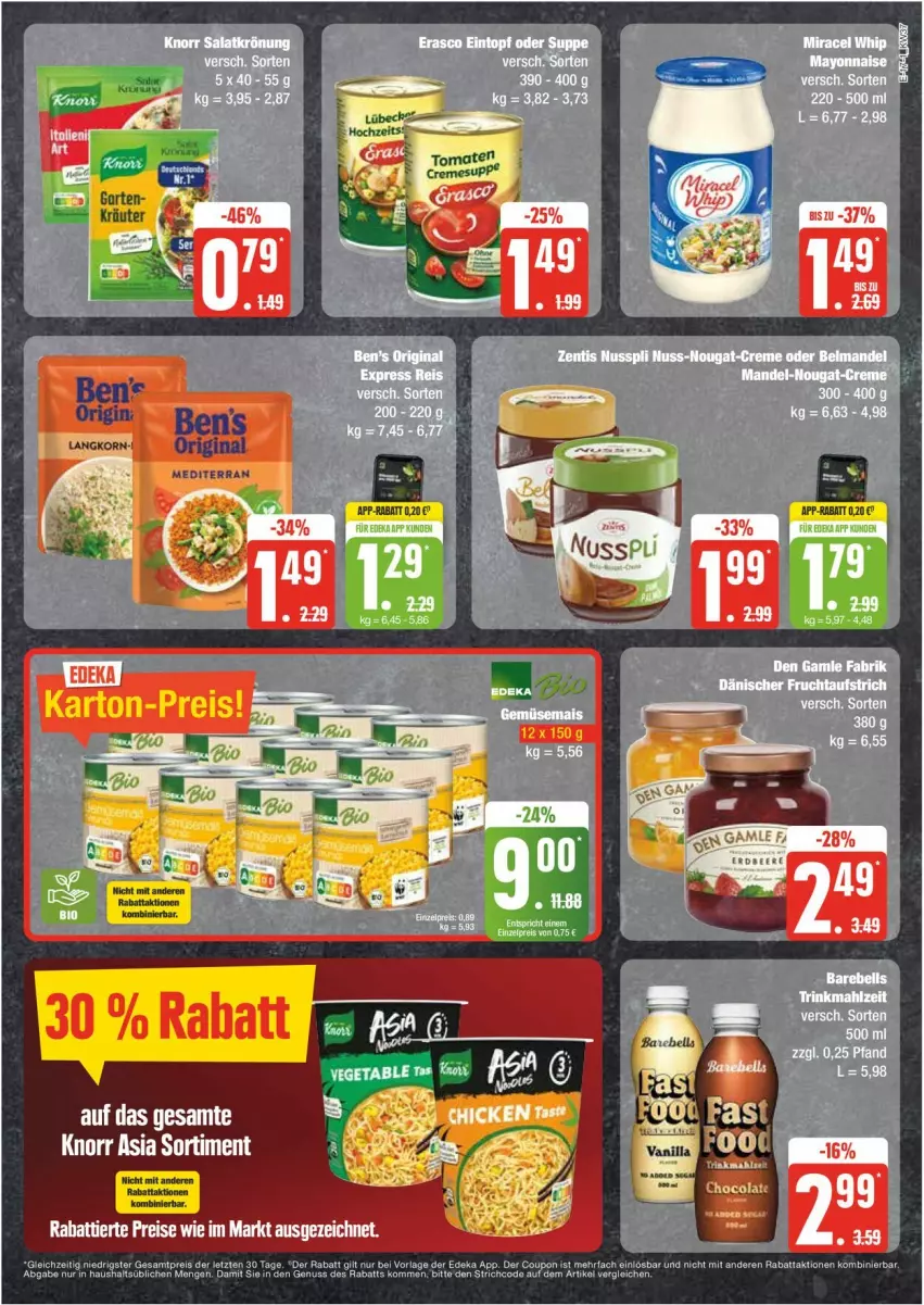 Aktueller Prospekt Edeka - Prospekte - von 09.09 bis 14.09.2024 - strona 17 - produkty: aufstrich, Belmandel, creme, deka, frucht, fruchtaufstrich, knorr, mandel, nuss, nusspli, rebell, Ti, zentis