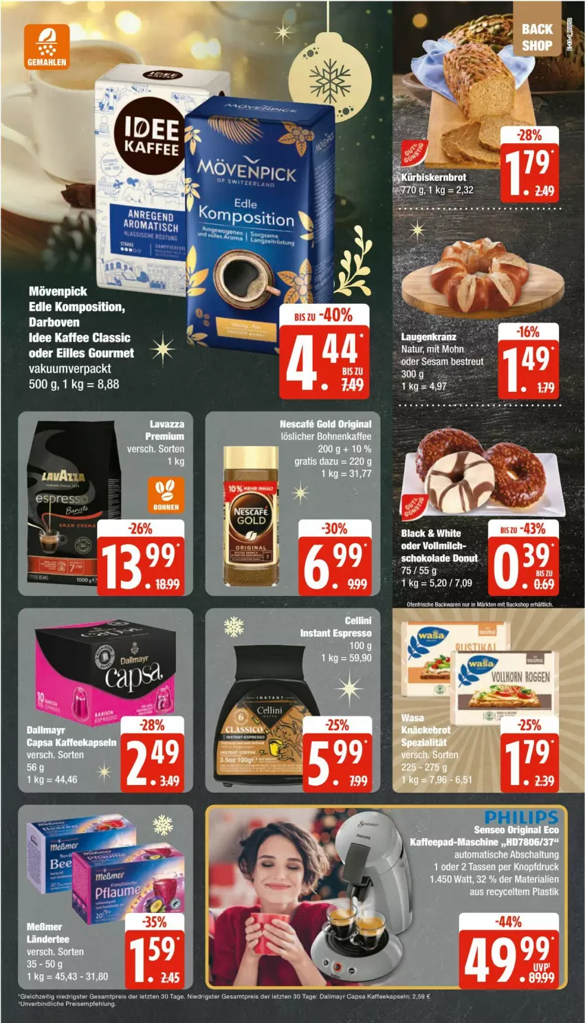 Aktueller Prospekt Edeka - Prospekte - von 23.12 bis 28.12.2024 - strona 13 - produkty: Cap, dallmayr, dallmayr capsa, darbo, darboven, Donut, eilles gourmet, eis, kaffee, kaffeekapseln, milch, natur, reis, Ti, tisch, vollmilch, ZTE