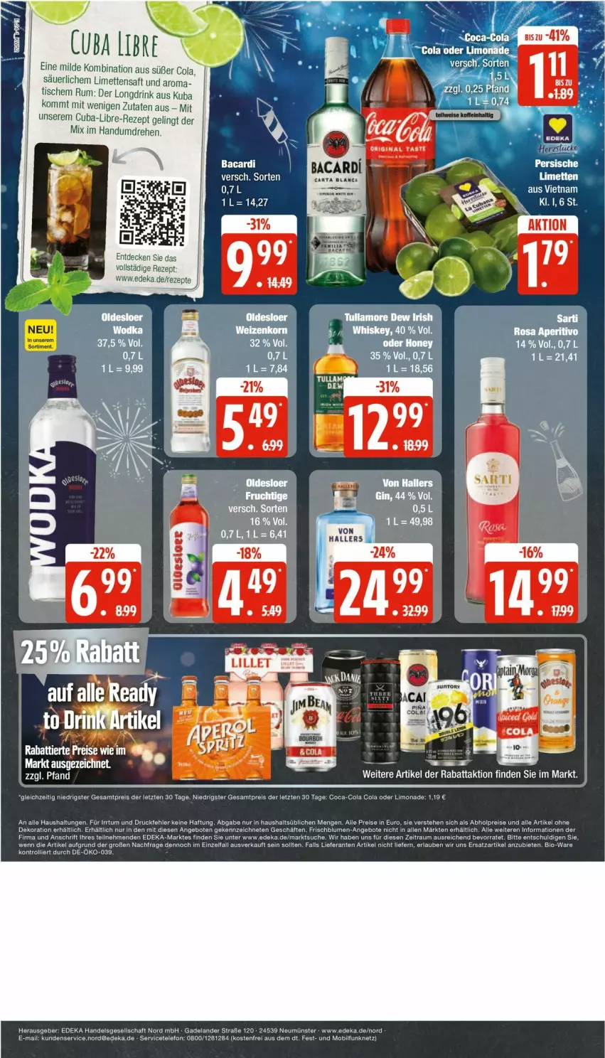 Aktueller Prospekt Edeka - Prospekte - von 23.12 bis 28.12.2024 - strona 24 - produkty: abholpreise, alle artikel ohne dekoration, angebot, angebote, bacardi, blume, blumen, coca-cola, cola, decke, deka, dekoration, drink, eis, Elan, limette, limetten, limo, limonade, Mett, metten, reis, rezept, rum, saft, telefon, Ti, tisch, tullamore, tullamore dew, ZTE