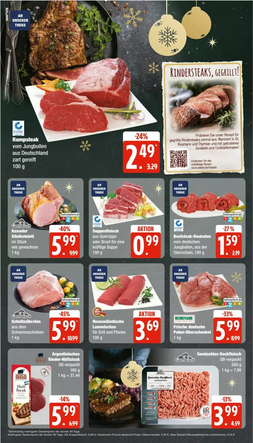 Aktueller Prospekt Edeka - Prospekte - von 23.12 bis 28.12.2024 - strona 6 - produkty: bier, Biere, braten, cocktail, eis, für grill und pfanne, grill, grill und pfanne, lachs, lamm, lammlachse, pfanne, pute, reis, rezept, rind, rinder, Rindersteak, rosmarin, steak, steaks, suppe, suppen, Ti, tomate, tomaten, und pfanne, ZTE, zwiebel, zwiebeln