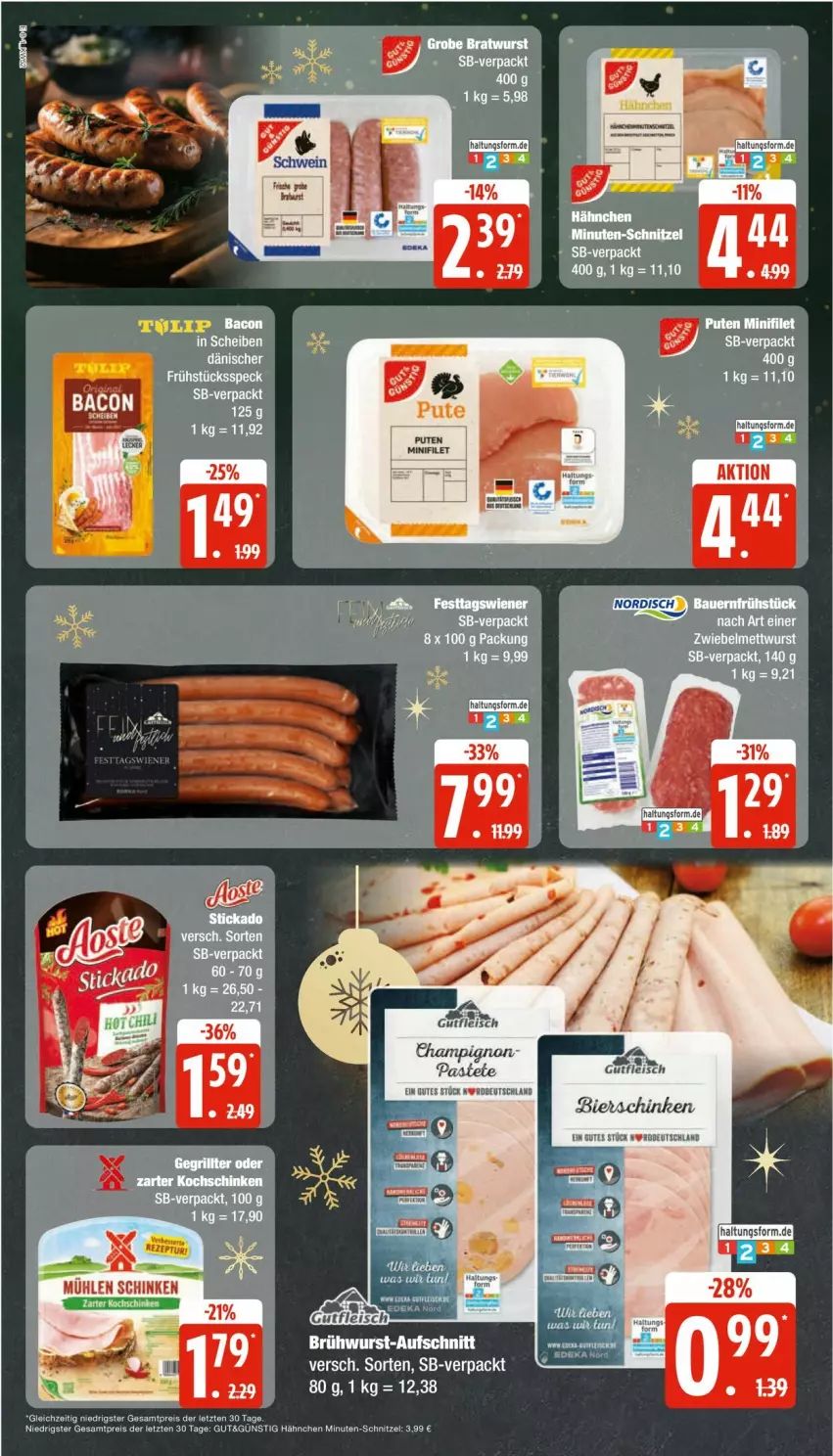 Aktueller Prospekt Edeka - Prospekte - von 23.12 bis 28.12.2024 - strona 8 - produkty: aufschnitt, Brühwurst, eis, filet, fleisch, mühlen schinken, pastete, pute, reis, schinken, schnitzel, Ti, wurst, ZTE