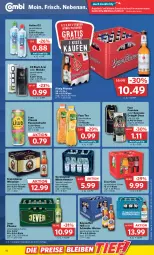 Gazetka promocyjna Combi - Prospekte - Gazetka - ważna od 05.11 do 05.11.2022 - strona 16 - produkty: Alwa, angebot, angebote, axe, bier, coca-cola, cola, eis, flasche, franziskaner, frucht, fuze tea, gerolsteine, gerolsteiner, Guinness, jever, jever pilsener, könig pilsener, lack, mineralwasser, natur, passionsfrucht, pfirsich, pils, pilsener, reis, rel, Sprudel, steiner, Ti, wasser, weissbier, ZTE