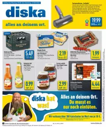 Gazetka promocyjna Diska - Prospekte - Gazetka - ważna od 13.08 do 13.08.2022 - strona 1 - produkty: aktionspreis, angebot, angebote, batterie, batterien, Becher, Behälter, bett, bier, butter, eis, elle, ferrero, flasche, grill, grillfackeln, gutschein, gutscheine, Hefe, hefeweizen, krone, led-licht, meggle, mikrofaser, Nektar, nuss, nutella, paprika, reis, saft, salz, Schal, Spezi, Streichzart, Ti, valensina, ZTE