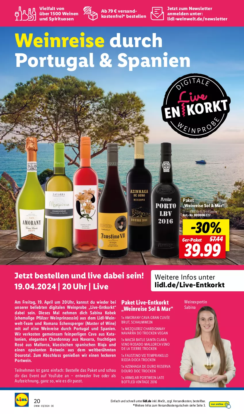 Aktueller Prospekt Lidl - Highlights in der Weinwelt - von 01.03 bis 31.03.2024 - strona 20 - produkty: aust, brut, Cava, chardonnay, cuvée, eis, elle, ente, flasche, frucht, gutschein, mac, ndk, Portwein, pril, reis, rioja, rotwein, spirituosen, tempranillo, Ti, uhr, versandkostenfrei, wein, weine, Yo