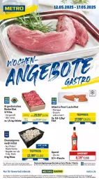 Gazetka promocyjna Metro - Wochen-Angebote Gastro - Gazetka - ważna od 17.05 do 17.05.2025 - strona 1 - produkty: abholpreise, angebot, angebote, aperol, champignon, champignons, eis, filet, flasche, getränk, getränke, ilag, lachs, lachsfilet, Metro, Palette, Rauch, reis, rind, rinder, rinderfilet, rwe, Ti, tiefpreis