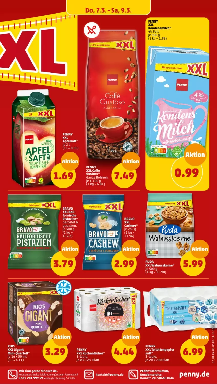 Aktueller Prospekt Penny - Prospekte - von 04.03 bis 09.03.2024 - strona 27 - produkty: bohne, bohnen, Bravo, caffe, kondensmilch, küche, Küchen, küchentücher, milch, nuss, pistazien, salz, telefon, Ti, tücher, uhr, walnuss, walnusskerne