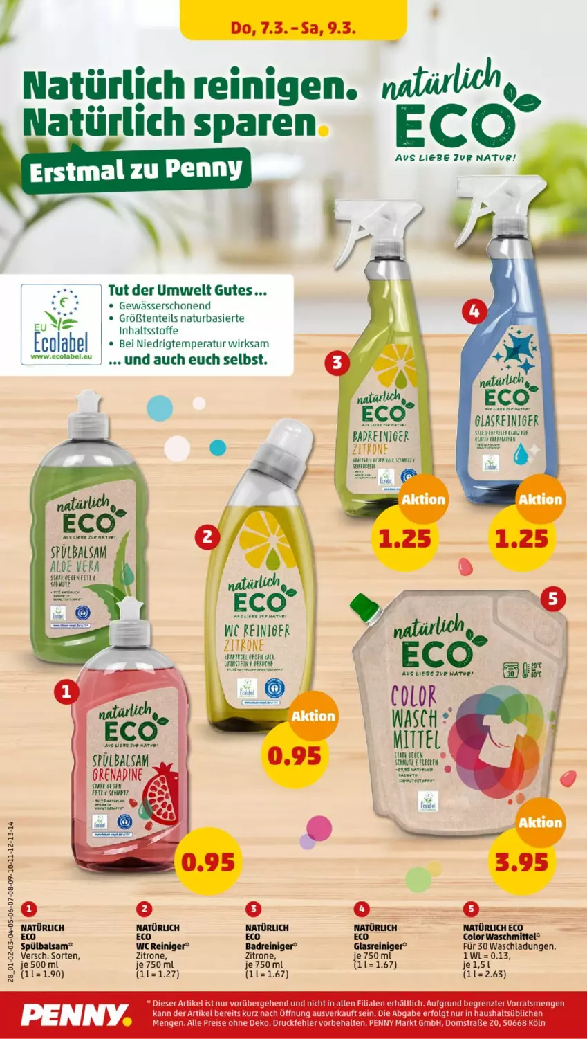 Aktueller Prospekt Penny - Prospekte - von 04.03 bis 09.03.2024 - strona 28 - produkty: Bad, ball, balsam, cola, ecolabel, eis, ente, Glasreiniger, LG, natur, reiniger, reis, Seife, Ti, waschmittel, zitrone, ZTE