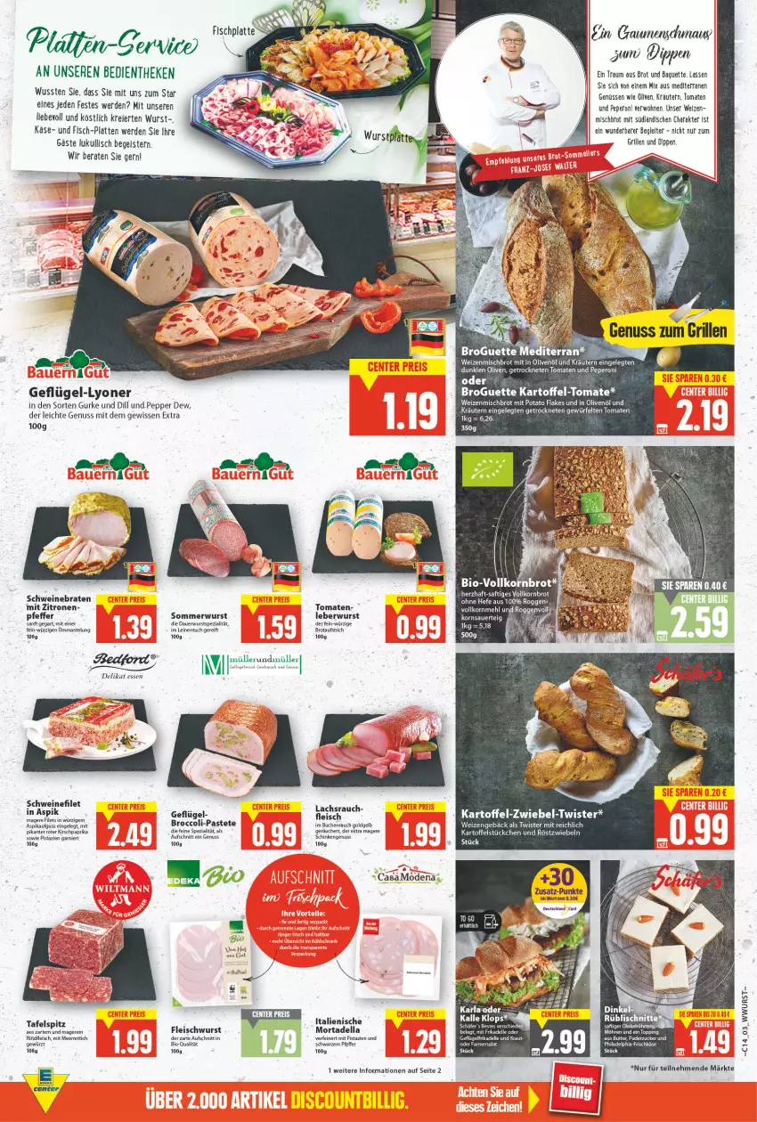 Aktueller Prospekt E Center - Angebote der Woche - von 04.04 bis 09.04.2022 - strona 5 - produkty: arla, auer, aufschnitt, aufstrich, baguette, bio, braten, broccoli, brot, brotaufstrich, buch, butter, deka, dell, dip, eier, eis, elle, erde, filet, filets, fisch, fleisch, fleischwurst, frischkäse, garnier, Geflügel, gewürz, grill, gurke, Hefe, HP, in olivenöl, kartoffel, Käse, kirsch, korn, Kornbrot, kräuter, kräutern, lachs, latte, leberwurst, leine, LG, lyoner, Mantel, meerrettich, mit pistazien, Mode, möhren, mortadella, Müller, nuss, olive, oliven, olivenöl, paprika, pastete, peperoni, Peroni, pfeffer, philadelphia, pistazien, Rauch, Rettich, rind, rindfleisch, röstzwiebeln, saft, schinken, schwein, schweine, schweinebraten, schweinefilet, Spezi, tafelspitz, tee, Ti, tomate, tomaten, tuc, vollkornbrot, walser, wein, weine, weizenmischbrot, würfel, wurst, Yo, zitrone, zitronen, zucker, zwiebel, zwiebeln