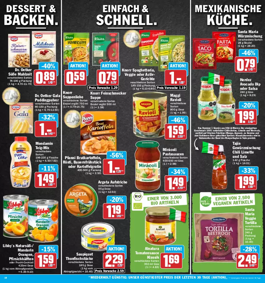 Aktueller Prospekt Hit - Prospekte - von 30.05 bis 03.06.2023 - strona 10 - produkty: ananas, auer, aufstrich, avocado, Bau, Bauer, beutel, bio, chili, cocktail, dessert, dip, Dr. Oetker, eis, erde, feinschmecker, fisch, flasche, frucht, früchte, früchten, gewürz, Gewürzmischung, kartoffel, kartoffeln, knorr, LG, limette, mac, maggi, mango, meersalz, Mett, Mirácoli, mondamin, natur, natura, orange, orangen, pasta, pfanni, pfirsich, pudding, ravioli, reis, Ria, rwe, Salsa, salz, sauce, saucen, saupiquet, suppe, suppen, suppenliebe, thunfisch, Ti, tomate, tomaten, tomatensauce, tortilla, veggie, ZTE