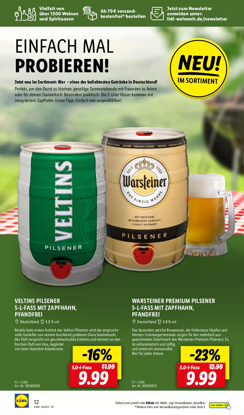 Aktueller Prospekt Lidl - August-Highlights in der Weinwelt - von 01.08 bis 31.08.2023 - strona 12 - produkty: auer, bier, Biere, eier, elle, ente, getränk, getränke, gutschein, Heu, kräuter, kräutern, Leuchte, leuchten, mac, malz, ndk, nivea, pils, pilsener, premium pils, spirituosen, steiner, Ti, tisch, veltins, veltins pilsener, versandkostenfrei, warsteiner, wasser, wein, weine