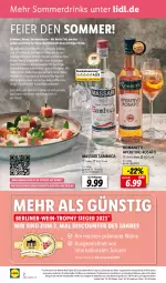 Gazetka promocyjna Lidl - August-Highlights in der Weinwelt - Gazetka - ważna od 31.08 do 31.08.2023 - strona 2 - produkty: alkohol, aperitif, aperitivo rosato, beere, beeren, berliner, bier, Biere, discount, drink, drinks, ecco, eier, eis, ente, feta, flasche, frucht, getränk, getränke, gutschein, kokos, LG, likör, limo, limonade, melone, melonen, minze, mit frucht, ndk, ohne alkohol, orange, orangen, orangensaft, prosecco, rezept, rezepte, rosato, saft, sambuca, Soda, sommergetränke, Ti, tisch, tonic, tonic water, wasser, wassermelone, wassermelonen, wein, weine