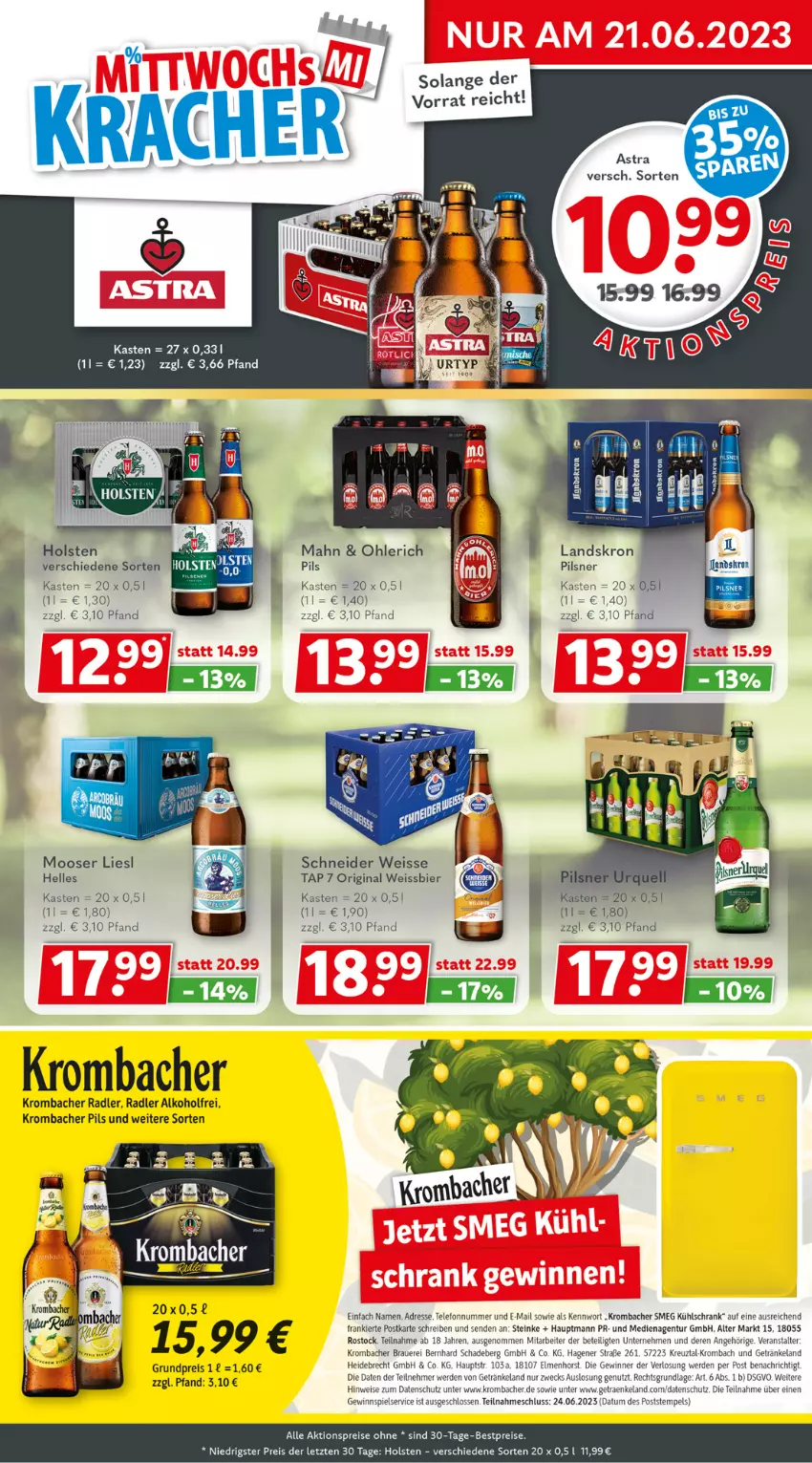 Aktueller Prospekt Getraenkeland - von 12.06 bis 24.06.2023 - strona 3 - produkty: aktionspreis, alkohol, auer, bestpreis, bestpreise, bier, eis, Elan, elle, erde, getränk, getränke, gewinnspiel, gin, holsten, krombache, krombacher, krombacher pils, kühlschrank, pils, pilsner, radler, reis, Schrank, tee, telefon, Ti, weck, weissbier, ZTE