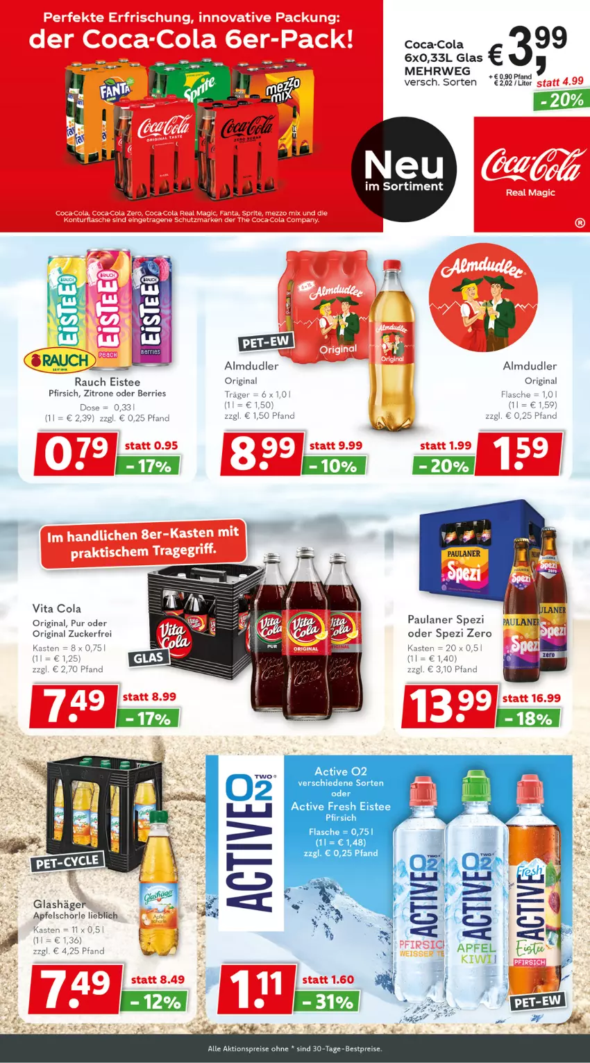 Aktueller Prospekt Getraenkeland - von 12.06 bis 24.06.2023 - strona 5 - produkty: aktionspreis, almdudler, apfel, Apfelschorle, bestpreis, bestpreise, coca-cola, cola, eis, eistee, flasche, gin, Paula, paulaner, pfirsich, Rauch, reis, rwe, schorle, Spezi, tee, Ti, vita, Vita C, zitrone, zucker