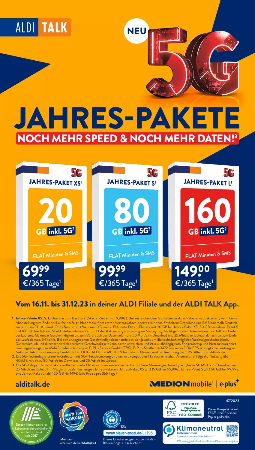 Aktueller Prospekt AldiSud - NÄCHSTE WOCHE - von 20.11 bis 25.11.2023 - strona 54 - produkty: aldi, aldi talk, Bau, buch, drucker, eis, Engel, Germ, hardware, kerze, lebensmittel, LG, medion, papier, Rauch, reis, ring, rwe, spee, Ti, usb, ZTE