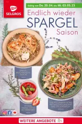 Gazetka promocyjna Selgros - Spargelsaison - Gazetka - ważna od 03.05 do 03.05.2023 - strona 1 - produkty: beere, beeren, erdbeere, erdbeeren, hollandaise, lachs, LG, panna cotta, Quiche, Räucherlachs, sauce, sauce hollandaise, spargel, Speck, Ti, würfel