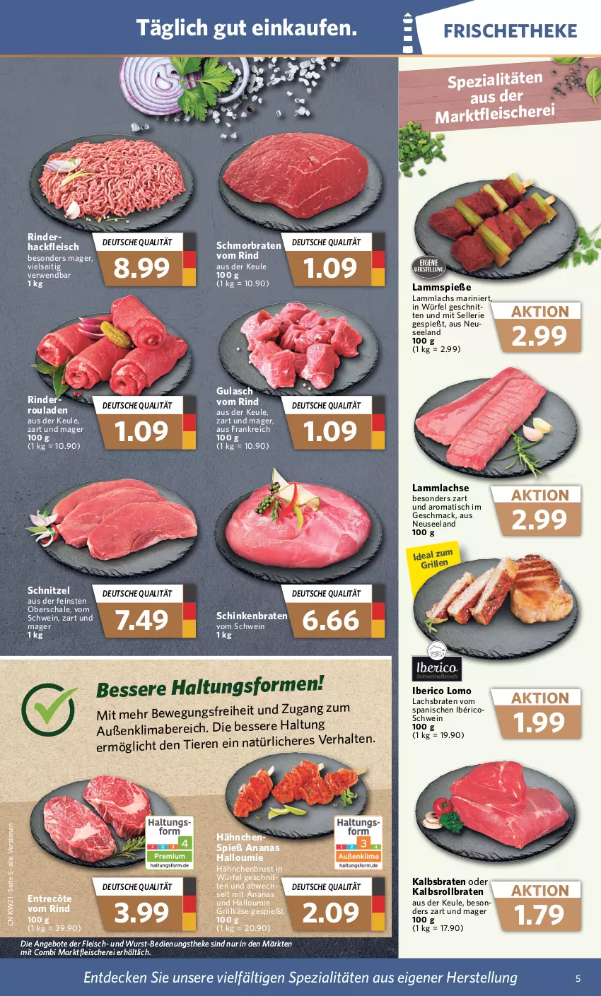 Aktueller Prospekt Combi - Prospekte - von 22.05 bis 27.05.2023 - strona 9 - produkty: ananas, angebot, angebote, braten, decke, eis, Elan, elle, entrecôte, fleisch, Fleischerei, grill, gulasch, hackfleisch, hähnchenbrust, Halloumi, Käse, lachs, Lachsbraten, lamm, lammlachse, Lammspieße, mab, mac, rind, rinder, rollbraten, rouladen, rwe, Schal, Schale, Schere, schinken, schinkenbraten, schmorbraten, schnitten, schnitzel, schwein, Spezi, Ti, Tiere, tisch, wein, würfel, wurst