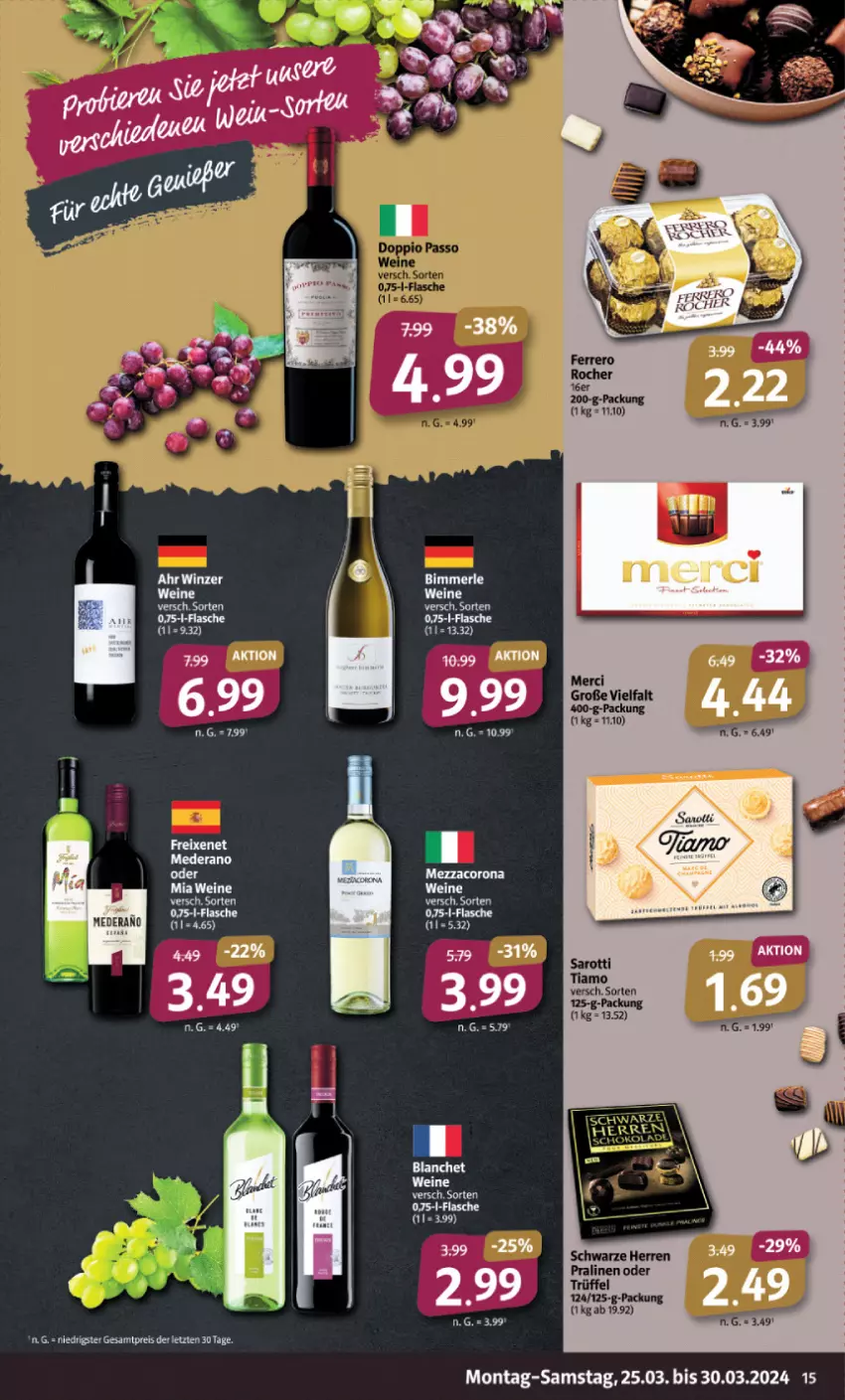 Aktueller Prospekt Markant - Prospekte - von 25.03 bis 30.03.2024 - strona 15 - produkty: eis, flasche, pralinen, reis, Ti, wein, weine, ZTE