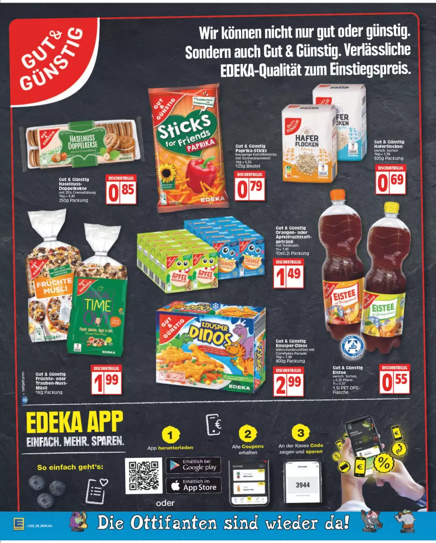 Aktueller Prospekt Edeka - Angebote der Woche - von 18.07 bis 23.07.2022 - strona 8 - produkty: blume, blumen, blumenöl, brustfilet, creme, discount, Doppelkekse, filet, flakes, flasche, früchte, hafer, haferflocken, hähnchenbrust, hähnchenbrustfilet, haselnuss, kartoffel, keks, kekse, müsli, nuss, orange, orangen, paprika, sonnenblume, sonnenblumen, sonnenblumenöl, Ti, trauben