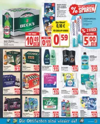 Gazetka promocyjna Edeka - Angebote der Woche - Gazetka - ważna od 23.07 do 23.07.2022 - strona 15 - produkty: arla, axe, axe duschgel, beck's, beutel, bier, bio, bügel, bügelflasche, burger, carefree, cola, cottonelle, domestos, duschgel, elle, erdinger, felix, feuchttücher, flasche, flensburger, getränk, henkel, karlsberg, karlsberg mixery, kraft, listerine, Mixer, mixery, mundspülung, pampers, pils, pilsener, purina, Rauch, rwe, schauma, schauma shampoo, shampoo, slip, slipeinlagen, spülung, Ti, tücher, veltins, vollwaschmittel, waschmittel, wc-gel