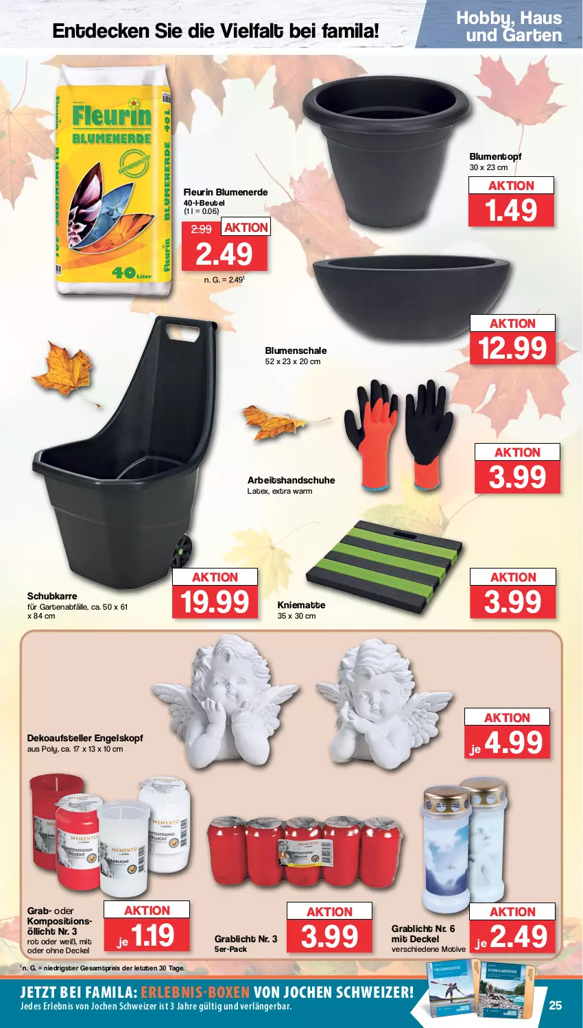 Aktueller Prospekt Famila - Prospekte - von 18.09 bis 23.09.2023 - strona 25 - produkty: beutel, blume, blumen, blumenerde, decke, Deckel, eis, elle, Engel, erde, Garten, handschuhe, Hobby, reis, Schal, Schale, schuhe, teller, Ti, topf, ZTE