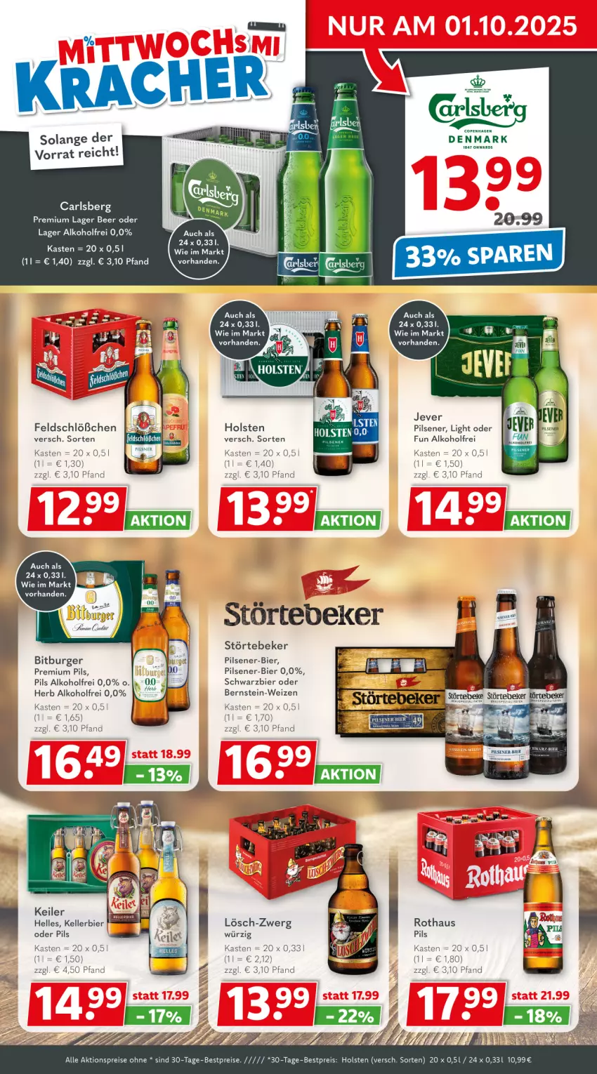 Aktueller Prospekt Getraenkeland - von 28.09 bis 10.10.2025 - strona 2 - produkty: aktionspreis, alkohol, bestpreis, bestpreise, bier, bitburger, burger, carlsberg, eis, elle, holsten, holsten pilsener, kellerbier, pils, pilsener, premium pils, reis, störtebeker, Ti