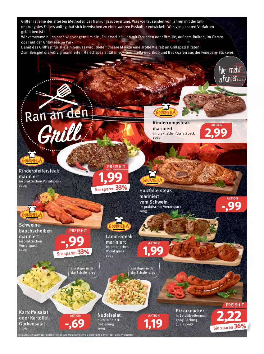 Aktueller Prospekt Feneberg - Prospekte - von 27.05 bis 28.05.2022 - strona 2 - produkty: backwaren, Bau, bauchscheiben, brot, eis, elle, fleisch, garnier, Garten, grill, gurke, gurken, gurkensalat, Holz, kartoffel, kartoffelsalat, knacker, lamm, LG, nudel, nudelsalat, nuss, pfeffer, pizza, reis, rind, rinder, rum, rumpsteak, salat, Schal, Schale, schwein, schweine, Schweinebauch, schweinebauchscheiben, Spezi, steak, Ti, tisch, wein, weine, WICK, wurst