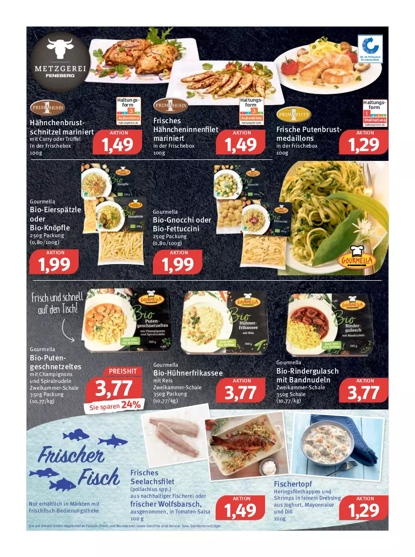 Aktueller Prospekt Feneberg - Prospekte - von 27.05 bis 28.05.2022 - strona 3 - produkty: bio, champignon, champignons, cin, curry, dressing, eier, eierspätzle, eis, filet, fisch, fische, Fischer, fleisch, frischfisch, garnier, geschnetzeltes, gnocchi, gulasch, hähnchenbrust, hering, Herings, hühner, joghur, joghurt, lachs, lachsfilet, mayonnaise, medaillons, nerf, nudel, nudeln, pute, putenbrust, Putengeschnetzeltes, reis, rind, rinder, rindergulasch, ring, Salsa, Schal, Schale, Schere, schnitzel, seelachsfilet, Ti, tisch, tomate, tomaten, topf, Trüffel, tuc, wolfsbarsch, wurst, Yo, Zelt