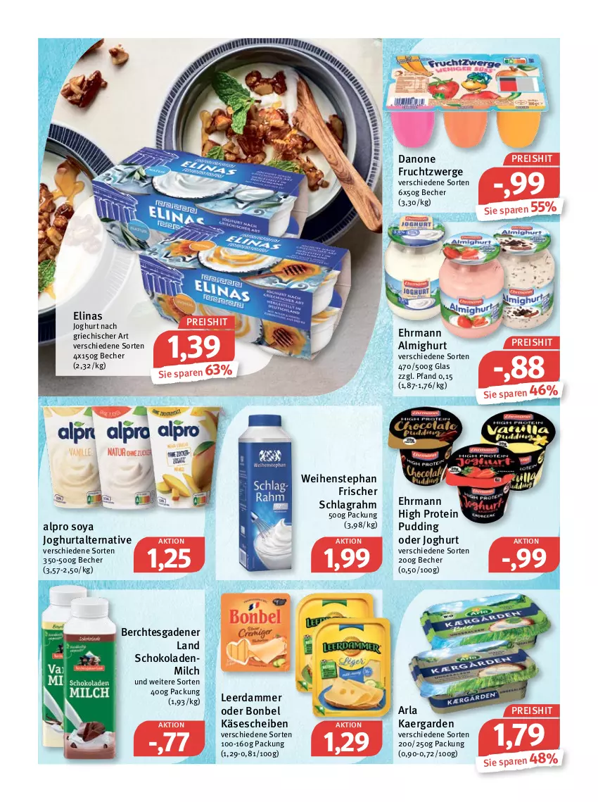 Aktueller Prospekt Feneberg - Prospekte - von 27.05 bis 28.05.2022 - strona 8 - produkty: almighur, almighurt, alpro, arla, Becher, bonbel, danone, danone fruchtzwerge, ehrmann, ehrmann almighurt, eis, elinas, elinas joghurt, frucht, fruchtzwerge, joghur, joghurt, joghurt nach, Käse, käsescheiben, leerdammer, milch, pudding, reis, schlagrahm, schoko, schokolade, schokoladen, soya, Ti, weihenstephan