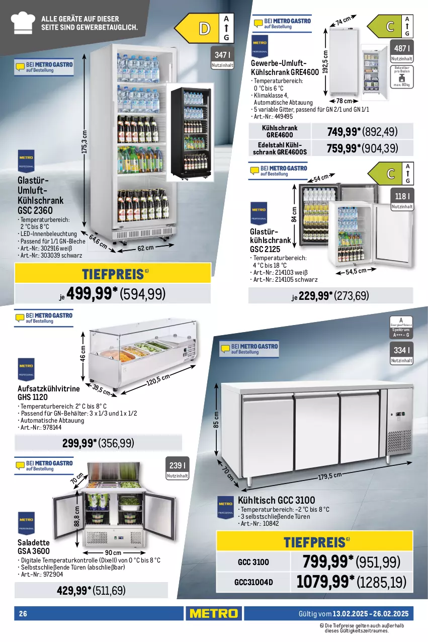 Aktueller Prospekt Metro - GastroJournal - von 13.02 bis 26.02.2025 - strona 28 - produkty: aust, auto, backofen, Behälter, beleuchtung, edelstahl, eis, eiswürfel, eiswürfelbereiter, flasche, geschirr, geschirrspüler, Gläser, Glastür, grill, korb, kühlschrank, Ofen, Rauch, reis, Ria, rum, Schrank, Spektrum, Ti, tiefpreis, tisch, uv-schutz, vitrine, wasser, wein, würfel