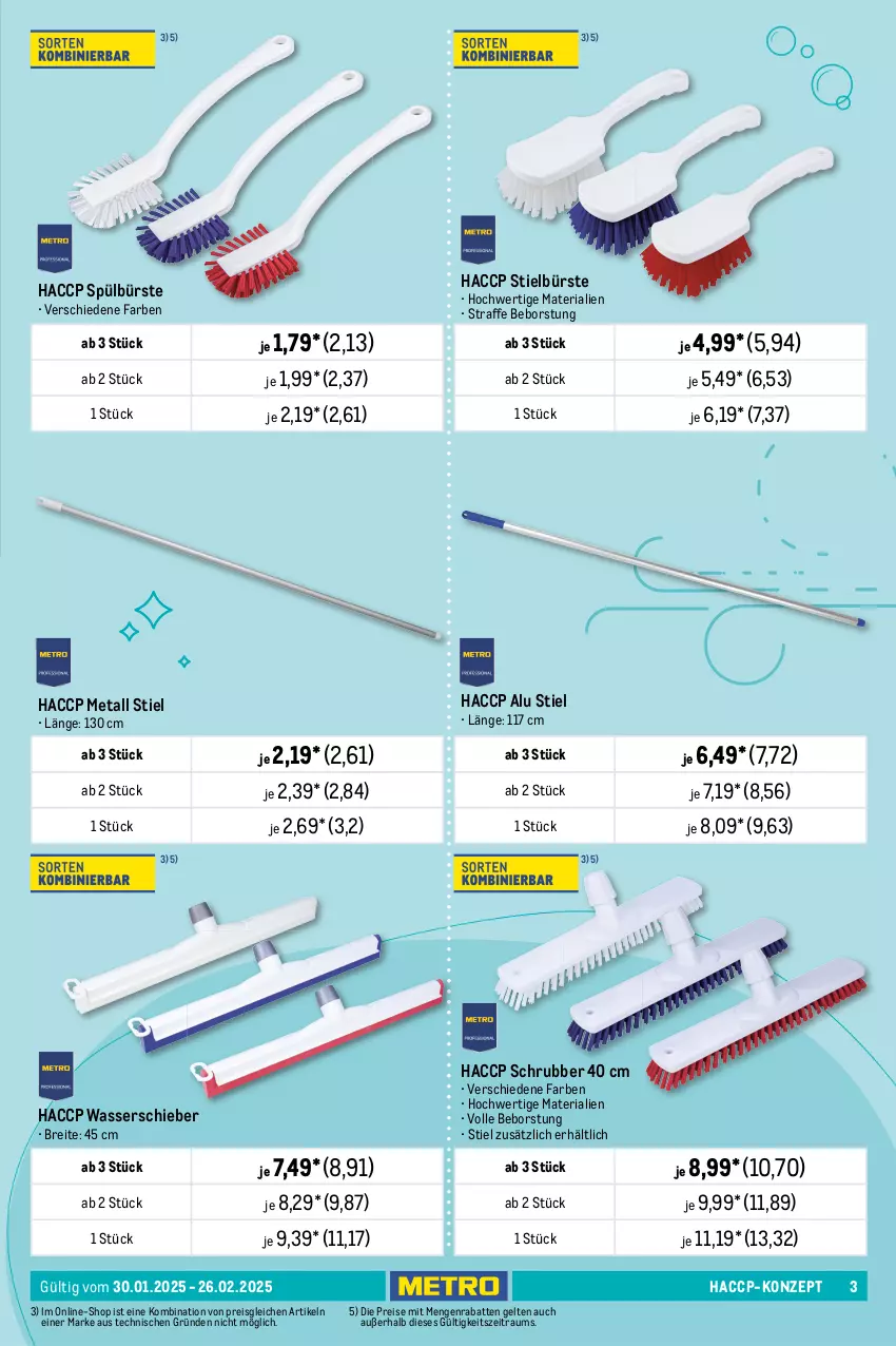 Aktueller Prospekt Metro - Frühjahrsputz - von 30.01 bis 26.02.2025 - strona 3 - produkty: ACC, Becher, Brei, bürste, Desinfektion, Dr.Becher, eis, elle, flasche, flüssigseife, garnitur, Gesundheit, Handseife, Kehrgarnitur, lebensmittel, LG, Rauch, reis, Ria, sagrotan, Schütze, Seife, sprühflasche, Ti, tisch, wasser