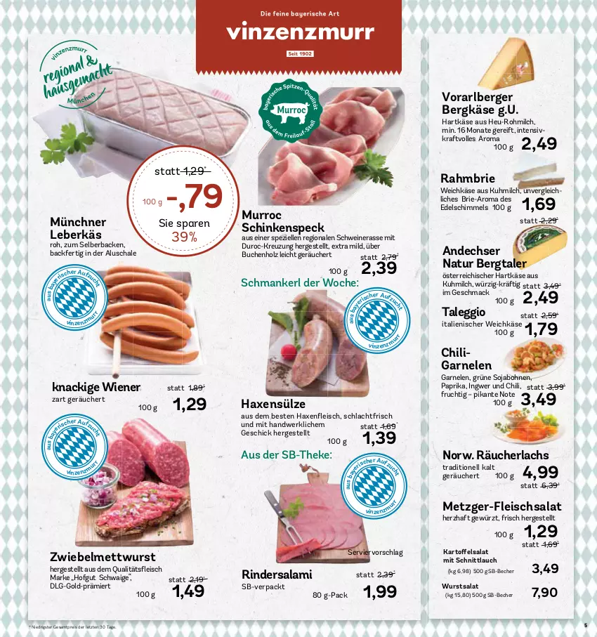 Aktueller Prospekt Aez - Prospekte - von 30.10 bis 04.11.2023 - strona 5 - produkty: andechser natur, axe, Becher, Berger, Bergkäse, bohne, bohnen, brie, buch, chili, eis, elle, fleisch, fleischsalat, frucht, garnelen, gewürz, hartkäse, Haxe, Heu, hofgut, Holz, ingwer, Käse, kraft, lachs, leberkäs, LG, mac, Mett, mettwurst, milch, natur, paprika, Räucherlachs, reis, rind, rinder, Rindersalami, salami, salat, Schal, Schale, schinken, schinkenspeck, schnittlauch, schwein, schweine, soja, Speck, Spezi, Ti, weichkäse, wein, weine, wiener, wurst, ZTE, zwiebel, zwiebelmettwurst