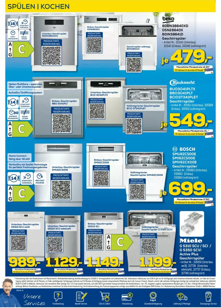 Aktueller Prospekt Euronics - Prospekte - von 05.07 bis 12.07.2023 - strona 6 - produkty: Bau, edelstahl, einbau-geschirrspüler, geschirr, geschirrspüler, korb, monati, Spülen, Ti