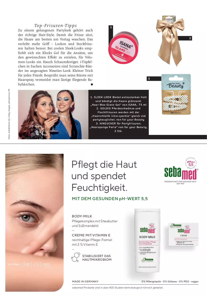 Aktueller Prospekt Rossmann - Prospekte - von 30.09 bis 01.11.2024 - strona 67 - produkty: ACC, accessoires, asti, bio, body, bürste, butter, creme, erde, Finish, For Your Beauty, Germ, haarspray, isana, leine, Liege, mandel, Mandelöl, sac, sana, schaumfestiger, sebamed, Sheabutter, Ti, vita, Yo