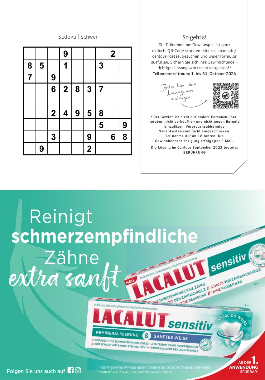 Aktueller Prospekt Rossmann - Prospekte - von 30.09 bis 01.11.2024 - strona 91 - produkty: gewinnspiel, gsw, LG, Rauch, Ti