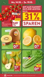 Gazetka promocyjna Aldi Nord - Von Montag - Gazetka - ważna od 19.10 do 19.10.2024 - strona 2 - produkty: aldi, angebot, Birnen, eis, Elan, elle, kiwi, LG, reis, rispentomaten, Schal, Schale, stauden, Ti, tomate, tomaten, zitrone, zitronen, ZTE