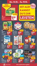 Gazetka promocyjna Aldi Nord - Von Montag - Gazetka - ważna od 19.10 do 19.10.2024 - strona 6 - produkty: aldi, angebot, angebote, auer, aufstrich, brot, brotaufstrich, butter, camembert, danone, danone fruchtzwerge, eis, Engel, feta, frucht, fruchtzwerge, gin, Käse, kerrygold, krakauer, latte, mars, Meister, milch, milky way, reis, rotkäppchen, salakis, Schal, Schale, sim, snickers, Ti, tisch, vanille, waldmeister, weidemilch