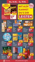 Gazetka promocyjna Aldi Nord - Von Montag - Gazetka - ważna od 19.10 do 19.10.2024 - strona 8 - produkty: aldi, angebot, angebote, beutel, biscotto, butter, chips, chipsfrisch, cola, cookie, cookies, drink, Effect, eis, elle, erdnuss, ferrero, flasche, funny-frisch, gin, haribo, keks, kekse, Kinder, knoppers, mars, nuss, peanut butter, reis, riegel, storck, teller, Ti, zucker