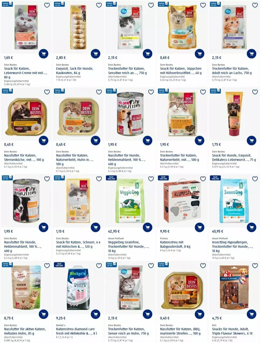 Aktueller Prospekt Dm Drogerie - Prospekte - von 02.06 bis 08.06.2022 - strona 10 - produkty: alleinfuttermittel, Babypuder, bio, brustfilet, creme, filet, hühner, Katzenstreu, küche, lachs, leberwurst, nassfutter, natur, reifen, sac, snack, snacks, Ti, trockenfutter, veggie, wurst