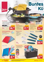 Gazetka promocyjna Netto Marken-Discount - Filial-Angebote - Gazetka - ważna od 17.06 do 17.06.2023 - strona 24 - produkty: backofen, besteck, besteckset, bratpfanne, decke, Deckel, edelstahl, eier, einkaufskorb, eis, Glasdeckel, herdarten, ilag, korb, messer, ndk, Ofen, pfanne, reis, Ria, schneidebrett, spülmaschinen, Ti, topf, wok