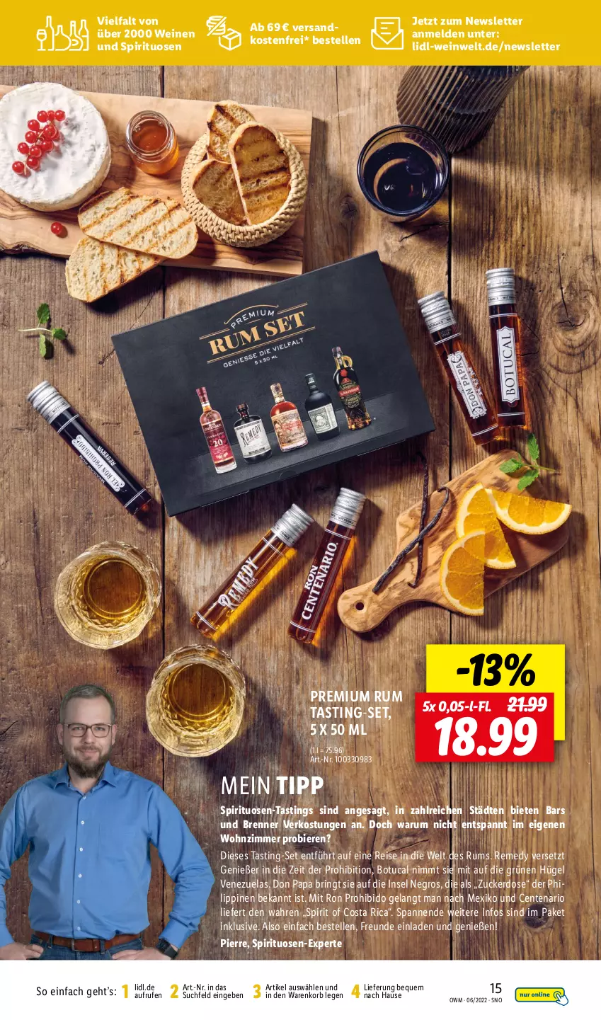 Aktueller Prospekt Lidl - Beste Weine für jeden Anlass - von 01.06 bis 30.06.2022 - strona 15 - produkty: asti, bier, Biere, eis, Elan, elle, ente, korb, ndk, reis, ring, rum, spirituosen, Ti, tuc, versandkostenfrei, wein, weine, zucker