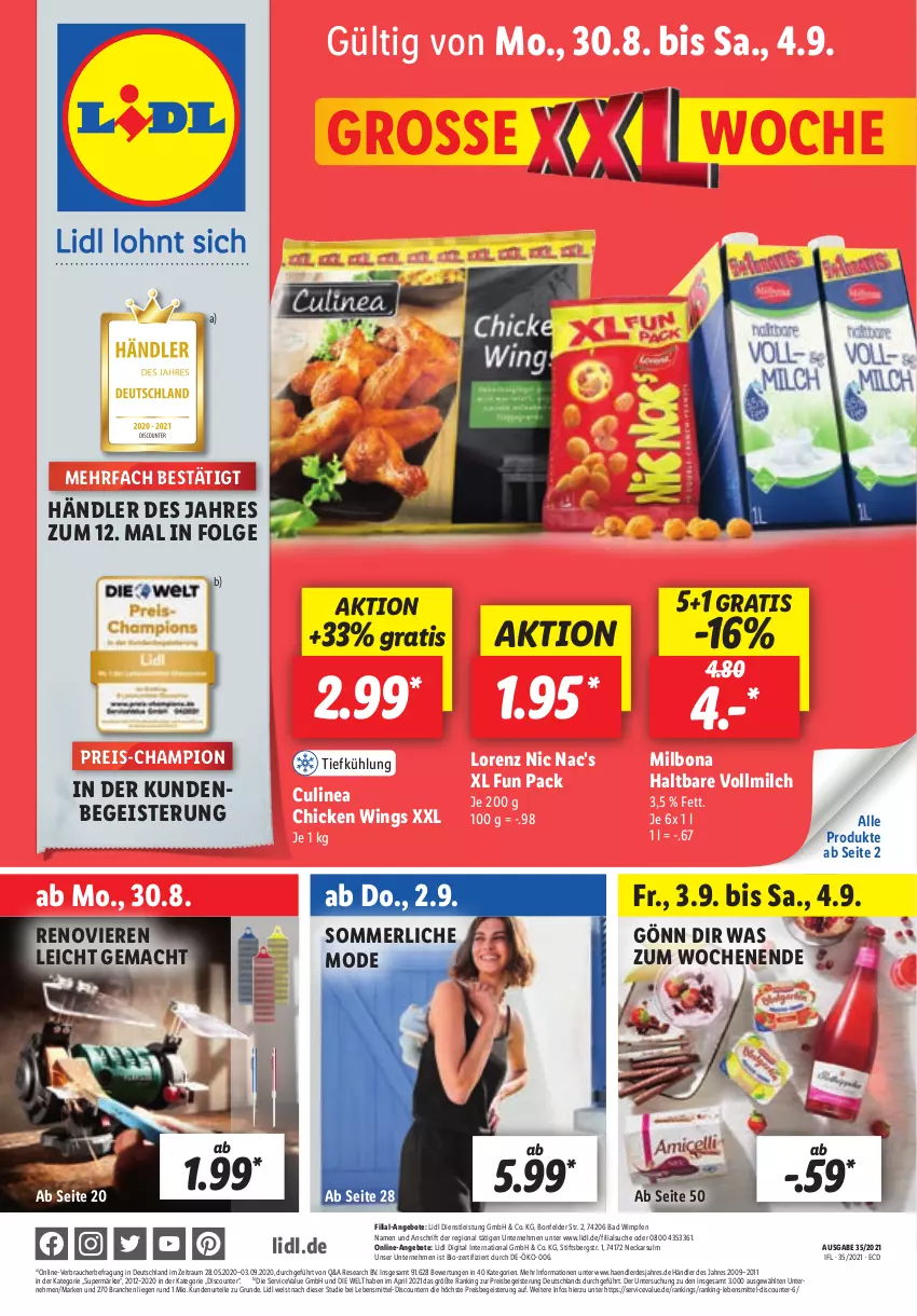 Aktueller Prospekt Lidl - Aktionsprospekt - von 30.08 bis 04.09.2021 - strona 1