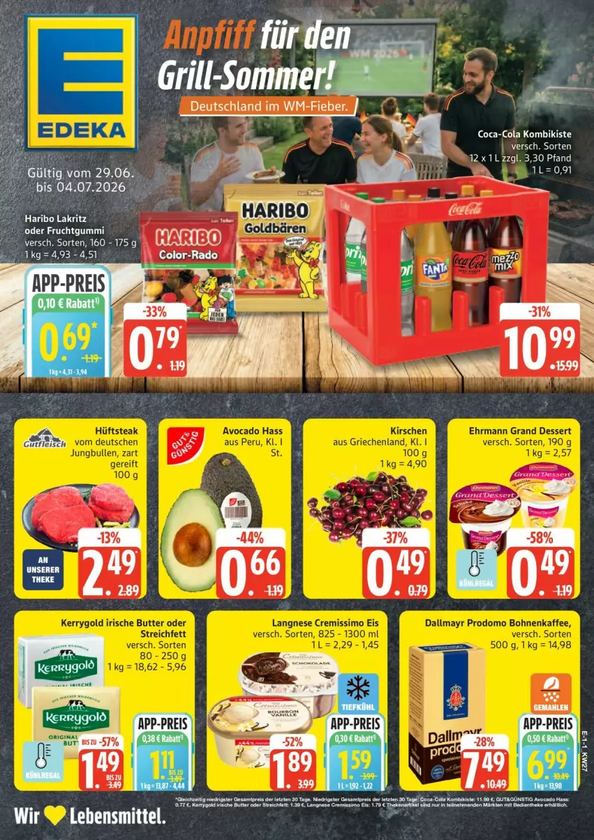 Aktueller Prospekt Edeka - Prospekte - von 29.06 bis 04.07.2026 - strona 1 - produkty: coca-cola, cola, haribo, lebensmittel, Ti