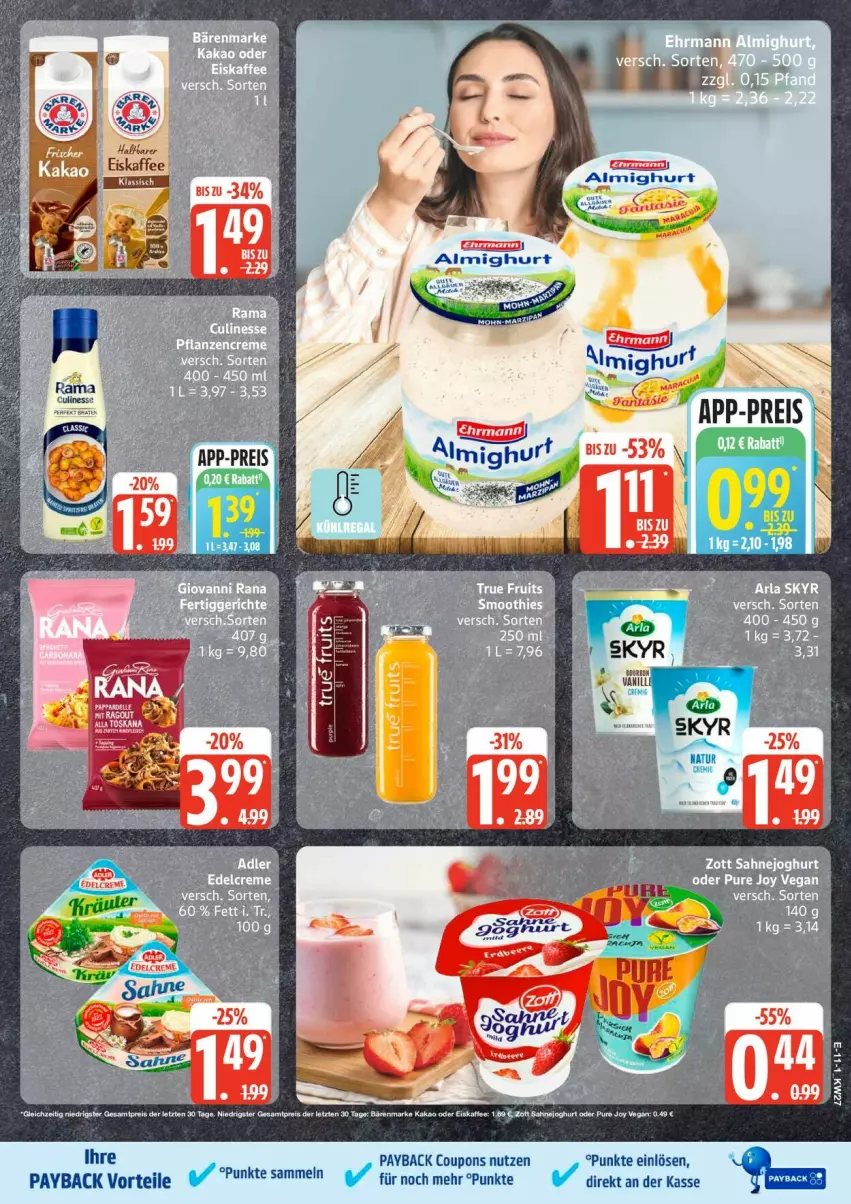 Aktueller Prospekt Edeka - Prospekte - von 29.06 bis 04.07.2026 - strona 12 - produkty: bärenmarke, coupon, coupons, creme, culinesse, edelcreme, eis, eiskaffee, kaffee, kakao, payback, reis, Ti, vanille, ZTE