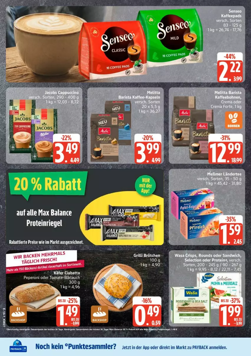 Aktueller Prospekt Edeka - Prospekte - von 29.06 bis 04.07.2026 - strona 15 - produkty: auer, ciabatta, eis, ente, käfer, reis, riegel, Ti