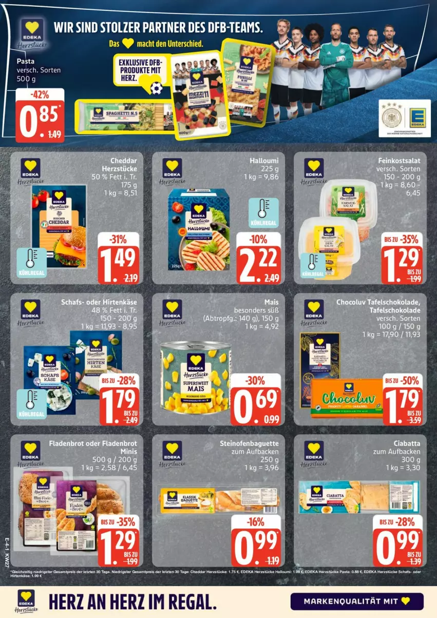 Aktueller Prospekt Edeka - Prospekte - von 29.06 bis 04.07.2026 - strona 4 - produkty: cheddar, deka, eis, Halloumi, mais, pasta, regal, reis, Ti, tuc, ZTE