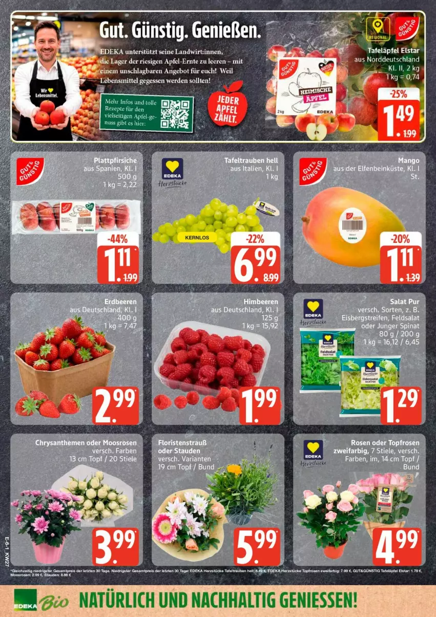 Aktueller Prospekt Edeka - Prospekte - von 29.06 bis 04.07.2026 - strona 6 - produkty: angebot, deka, eis, reis, rosen, tafeläpfel, tafeltrauben, Ti, topf, trauben, ZTE