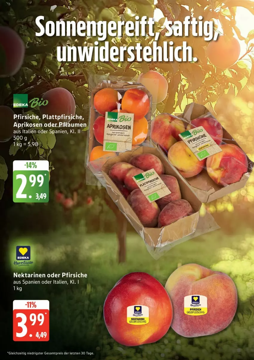 Aktueller Prospekt Edeka - Prospekte - von 29.06 bis 04.07.2026 - strona 7 - produkty: aprikose, aprikosen, deka, eis, Nektar, nektarinen, nektarinen oder, oder pfirsiche, pfirsich, pfirsiche, pflaume, pflaumen, plattpfirsiche, reis, Ti, ZTE