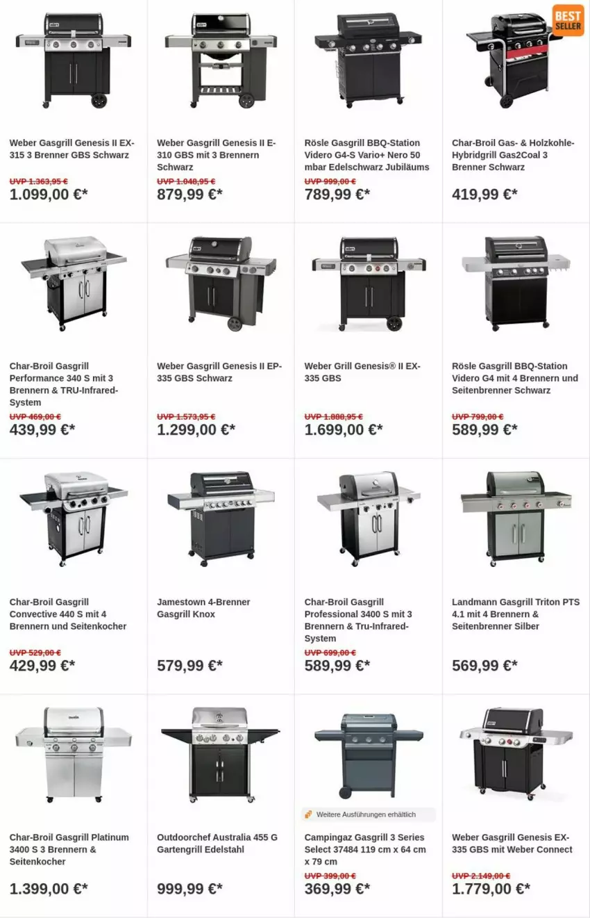 Aktueller Prospekt Obi - Prospekte - von 29.08 bis 06.09.2023 - strona 13 - produkty: aust, campingaz, char-broil, edelstahl, Garten, gasgrill, grill, Holz, holzkohle, Jubiläums, Kocher, nero, pril, rösle, Ti, weber