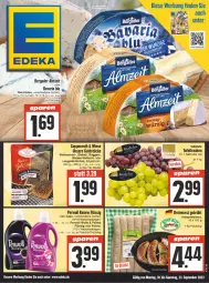 Gazetka promocyjna E Center - Angebote der Woche - Gazetka - ważna od 23.09 do 23.09.2023 - strona 1 - produkty: bavaria blu, bergader, beutel, bratwurst, brötchen, Cap, coppenrath, deka, eis, flasche, Goldstücke, Käse, korn, leine, Meister, perwoll, Ria, tafeltrauben, Ti, trauben, weichkäse, wolle, wurst