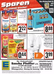 Gazetka promocyjna E Center - Angebote der Woche - Gazetka - ważna od 23.09 do 23.09.2023 - strona 16 - produkty: angebot, angebote, auer, beutel, deka, eis, flasche, fleisch, frankfurter, Geflügel, getränk, getränke, hackfleisch, im zarten saitling, kerze, küche, Lampe, LED Lampe, meica, Philips, reis, ring, rwe, spaghetti, Ti, tomate, tomaten, uhr, wiener, wiener würstchen, würstchen, ZTE